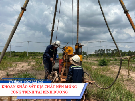 Khoan khảo sát địa chất nền móng công trình tại Bình Dương
